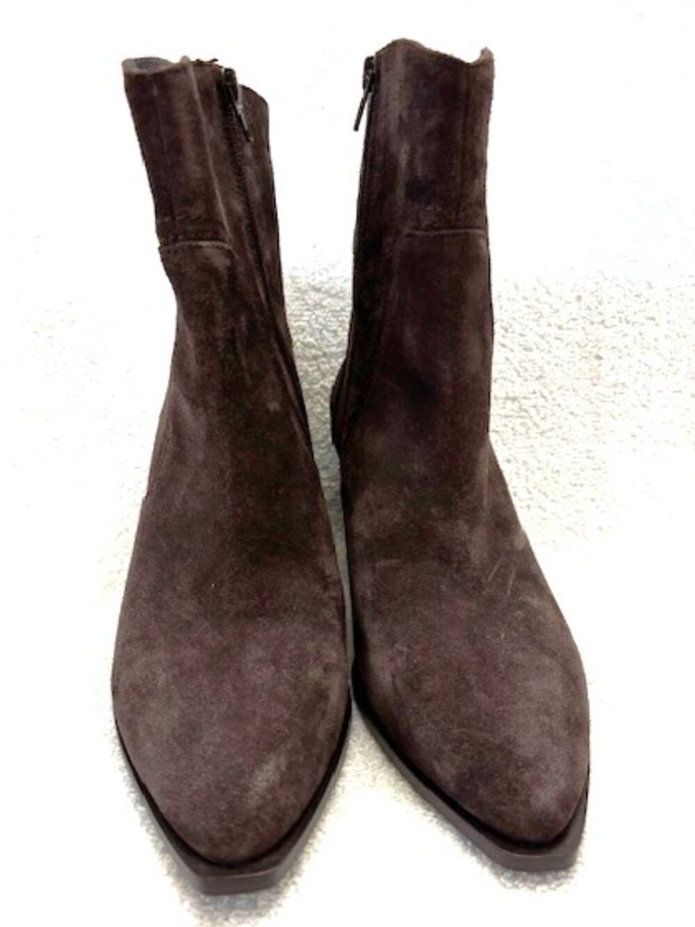 Lucky Brand dark brown suede leather zip close booties NWT Size 8-1/2